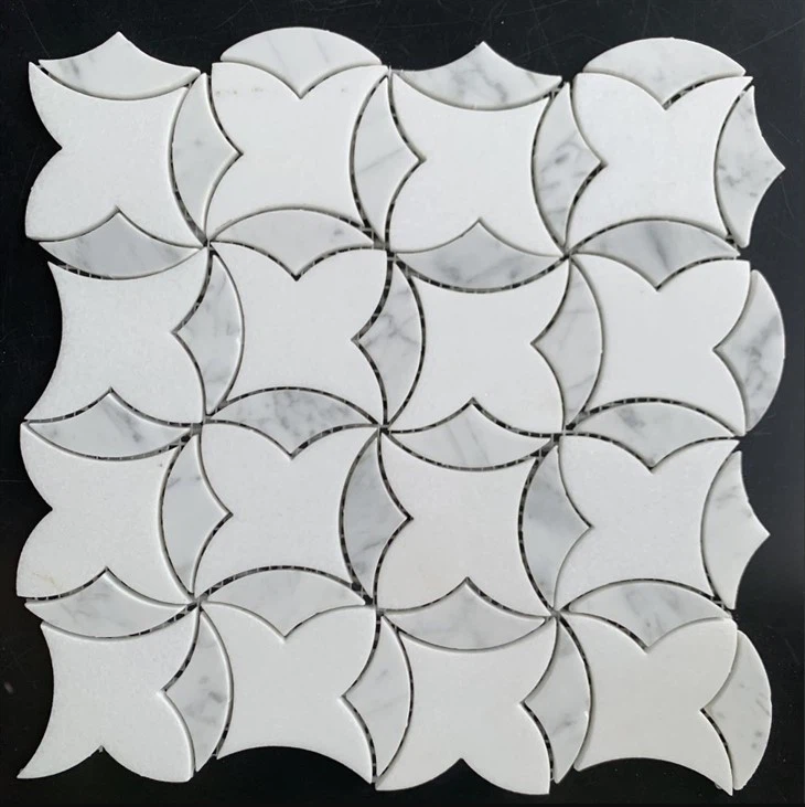 Nova Dolomite Brass Polished Marble Mosaic Bathroom