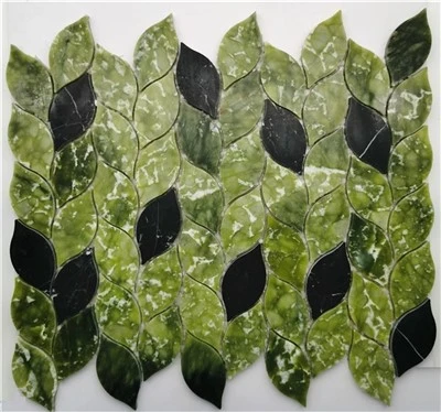 Leaf Style Green Marble mozayik mozayik