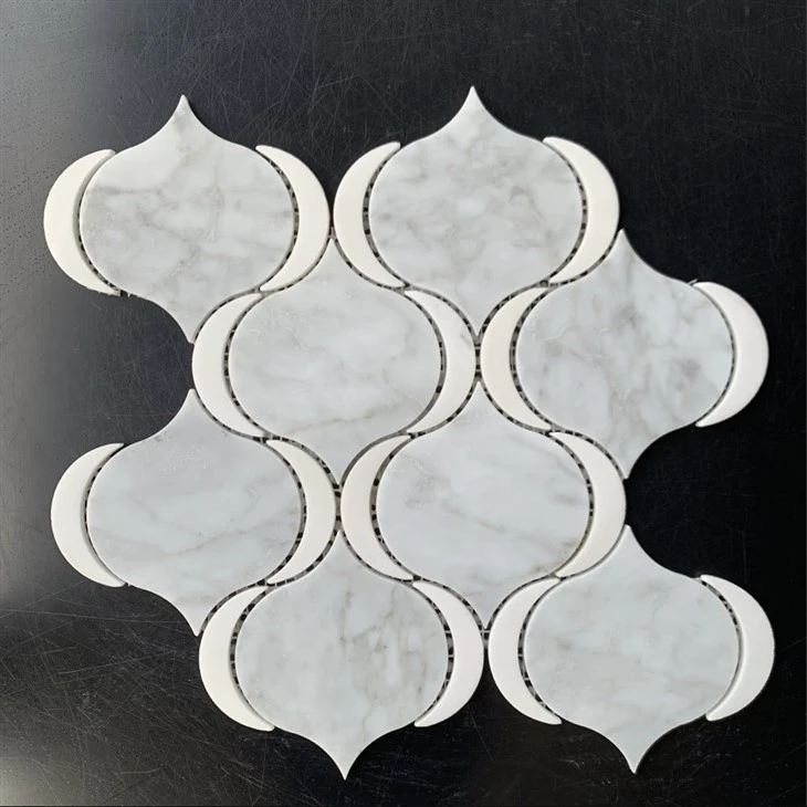 Viviano Marmo Nova Dolomite Brass Polished Marble Mosaic